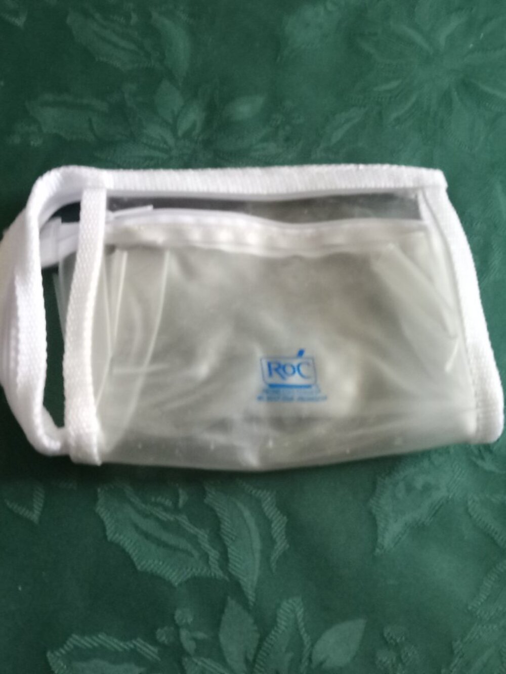 ROC clear see through zippered cosmetic/travel bag with handle